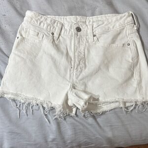 Old Navy Women's Frayed High-waisted White Jean Shorts